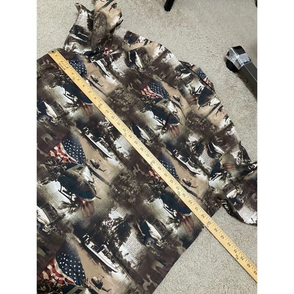 Red Head Mens XL Short Sleeve Shirt Helicopter Jeep US Flag Patriotic - Picture 7 of 8